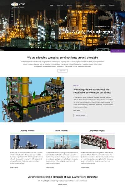 Icons Engineering – Custom website design and development by VITSOLS in Visakhapatnam